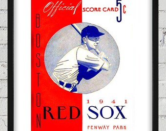 1941 Vintage Red Sox Program Cover - Digital Reproduction