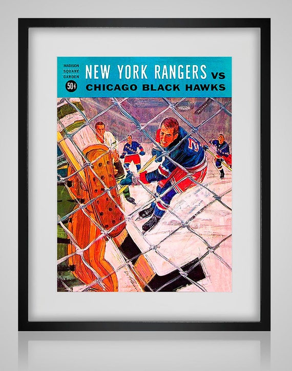 1964-1965 Vintage New York Rangers - Chicago Blackhawks Hockey Program - Digital Reproduction