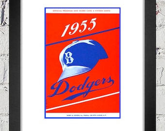 1955 Vintage Brooklyn Dodgers Program Cover - Digital Reproduction