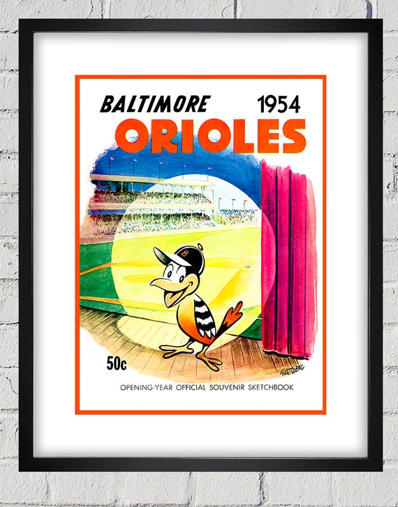 1954 Vintage Baltimore Orioles Sketchbook Cover - Opening Year - Digital Reproduction