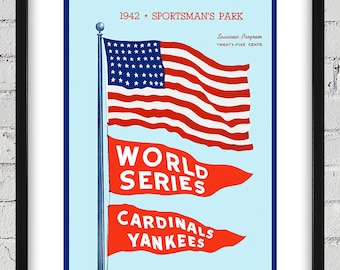 1942 Vintage St. Louis Cardinals - New York Yankees World Series Program Cover - Digital Reproduction