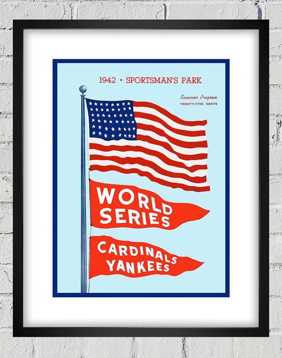 1942 Vintage St. Louis Cardinals - New York Yankees World Series Program Cover - Digital Reproduction