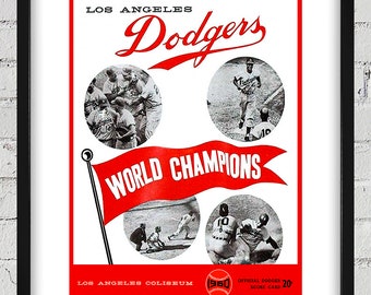 1960 Vintage Los Angeles Dodgers Program Cover - Digital Reproduction