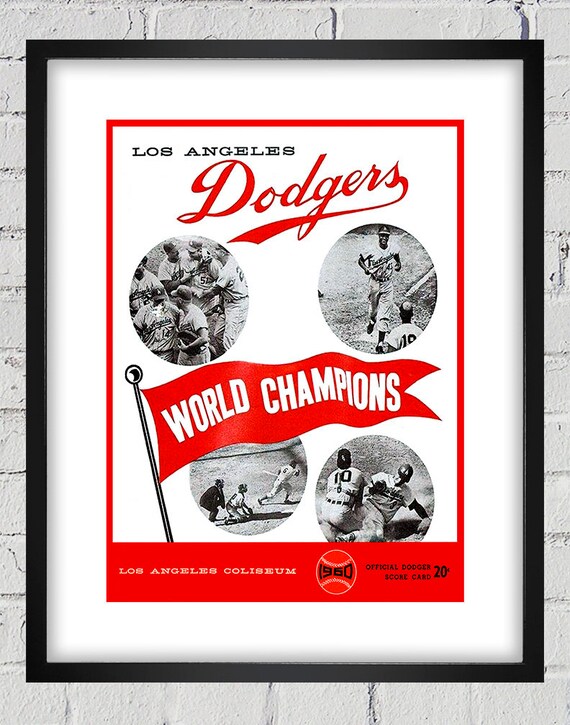 1960 Vintage Los Angeles Dodgers Program Cover - Digital Reproduction