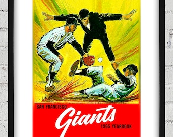 1965 Vintage San Francisco Giants Baseball Yearbook Cover - Digital Reproduction