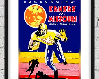 1931 Vintage Kansas - Missouri Football Program Cover - Digital Reproduction
