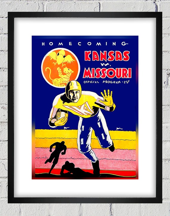 1931 Vintage Kansas - Missouri Football Program Cover - Digital Reproduction