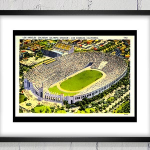 Postal vintage del Coliseo de Los Ángeles (Estadio Olímpico), década de 1930 - Reproducción digital