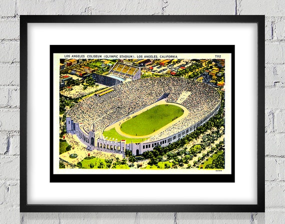 1930's Vintage Los Angeles Coliseum (Olympic Stadium) Postcard - Digital Reproduction