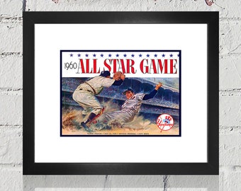 1960 Vintage All-Star Game Program Cover- Yankee Stadium - Digital Reproduction