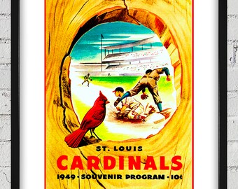 1949 Vintage St Louis Cardinals Program Cover - Digital Reproduction