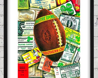 1966 Vintage USC Trojans - Notre Dame Fighting Irish Football Program Cover - Digital Reproduction