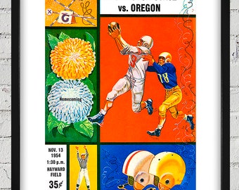 1954 Vintage Washington State Cougars - University of Oregon Ducks Football Program Cover - Digital Reproduction