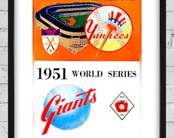 1951 Vintage New York Yankees - New York Giants World Series Program Cover - Digital Reproduction
