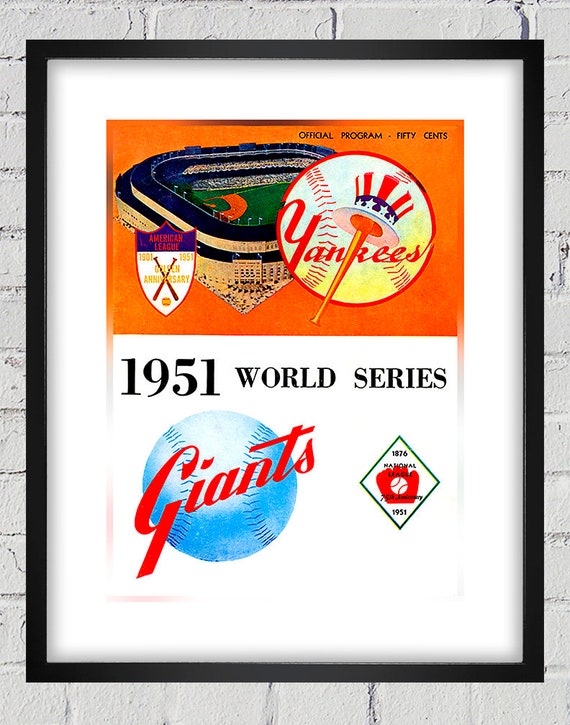 1951 Vintage New York Yankees - New York Giants World Series Program Cover - Digital Reproduction