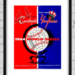 1964 Vintage New York Yankees - St Louis Cardinals - World Series Programm Titelblatt - Digitale Reproduktion