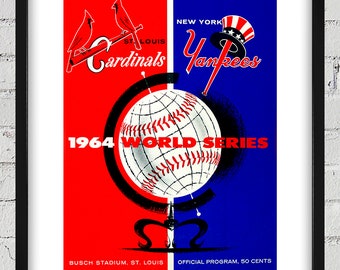 1964 Vintage New York Yankees - St Louis Cardinals - World Series Program Cover - Digital Reproduction