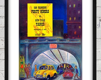 1951 Vintage New York Yanks - San Francisco 49ers Football Program Cover - Digital Reproduction