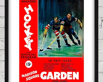 1936-1937 Vintage New York Rangers Hockey Program - Digital Reproduction