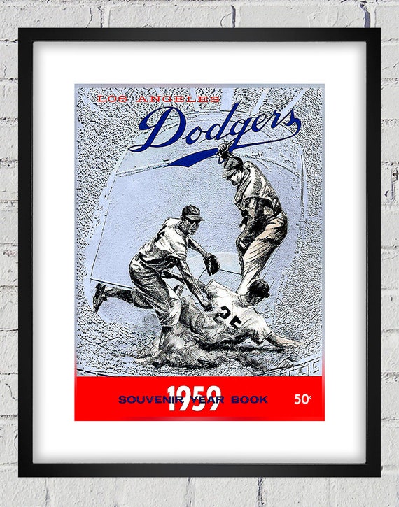 1959 Vintage Los Angeles Dodgers Yearbook Cover - Digital Reproduction