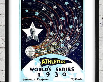 1930 Vintage Philadelphia Athletics World Series Program Cover - Digital Reproduction