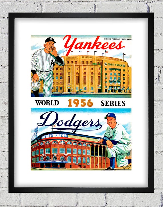 1956 Vintage Brooklyn Dodgers - New York Yankees World Series Program Cover - Digital Reproduction