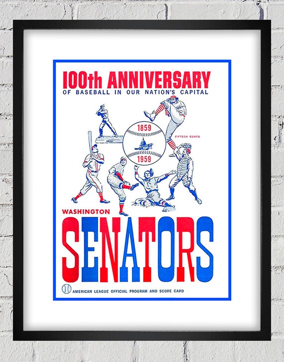 1959 Vintage Washington Senators Program Cover - 100 Years - Digital Reproduction