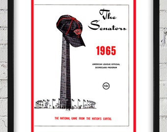 1965 Vintage Washington Senators Scorecard Cover - Digital Reproduction
