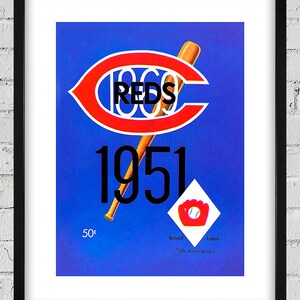 1951 Vintage Cincinnati Reds Baseball Yearbook Cover - Digital Reproduction