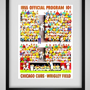1955 års Chicago Cubs-program - digital reproduktion