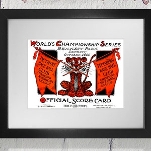 Copertina per scheda segnapunti delle World Series dei Detroit Tigers del 1909, Pittsburgh Pirates - Riproduzione digitale