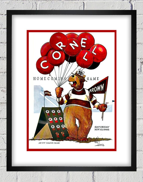 1962 Vintage Brown - Cornell  Football Program Cover - Digital Reproduction