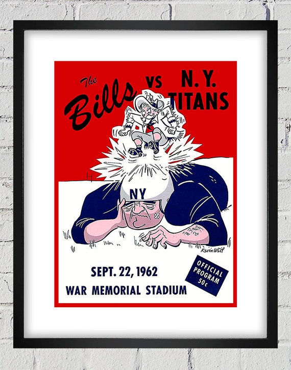 1962 Vintage New York Titans - Buffalo Bills Football Program Cover - Digital Reproduction