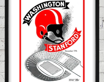 1956 Vintage Washington Huskies - Stanford Football Program Cover - Digital Reproduction