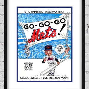 1966 Vintage New York Mets Yearbook Program Cover - Digital Reproduction