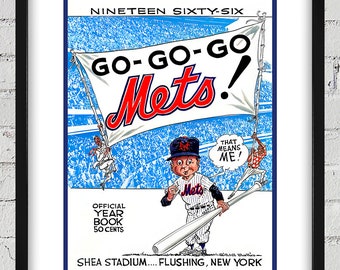 1966 Vintage New York Mets Yearbook Program Cover - Digital Reproduction