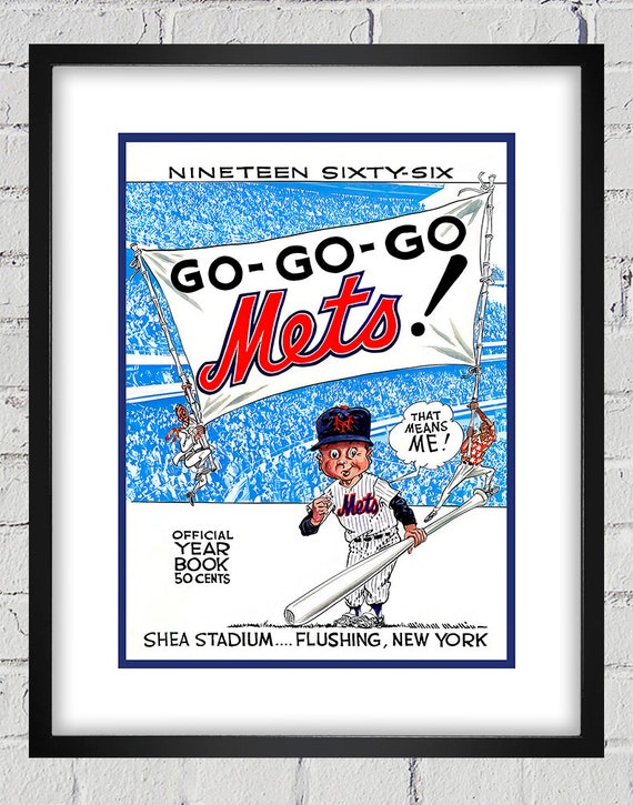 1966 Vintage New York Mets Yearbook Program Cover - Digital Reproduction