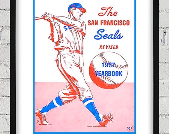 1957 Vintage San Francisco Seals Yearbook Cover - Digital Reproduction