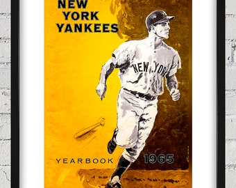 1965 Vintage New York Yankees Yearbook Cover - Digital Reproduction