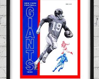 1963 Vintage New York Giants Football Yearbook Cover - Digital Reproduction