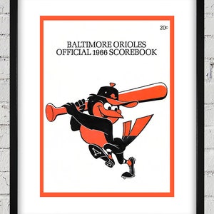 1966 Vintage Baltimore Orioles Scorebook Cover - Digital Reproduction