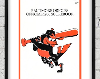 1966 Vintage Baltimore Orioles Scorebook Cover - Digital Reproduction