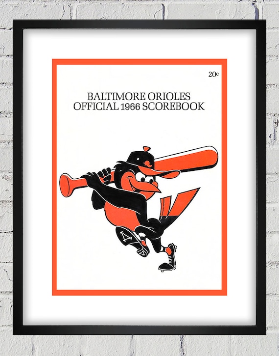 1966 Vintage Baltimore Orioles Scorebook Cover - Digital Reproduction