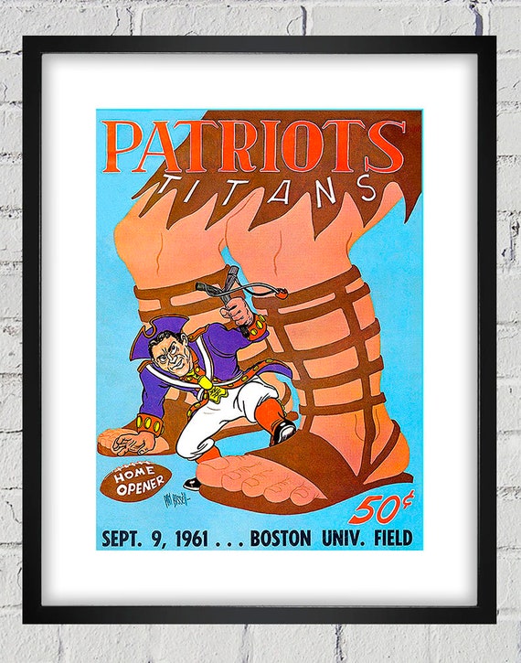 1961 Vintage Boston Patriots - New York Titans Football Program - Digital Reproduction