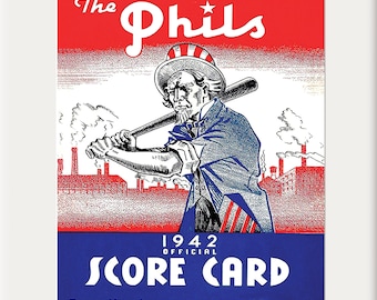 1942 Vintage Philadelphia Phillies Score Card - Digital Reproduction