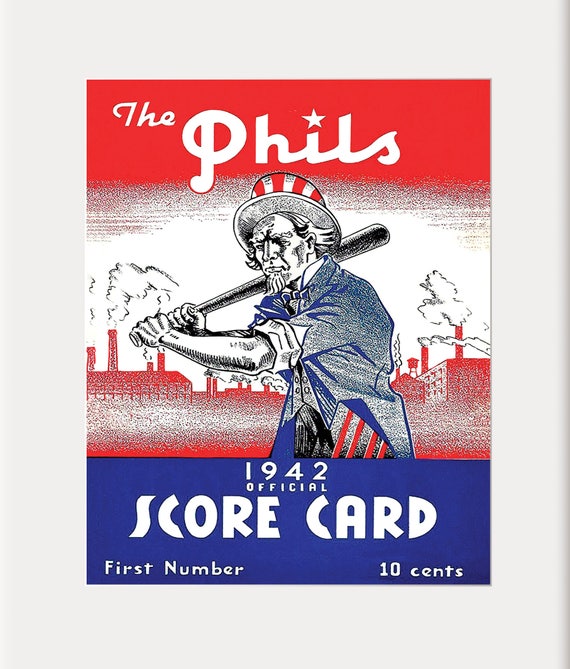 1942 Vintage Philadelphia Phillies Score Card - Digital Reproduction