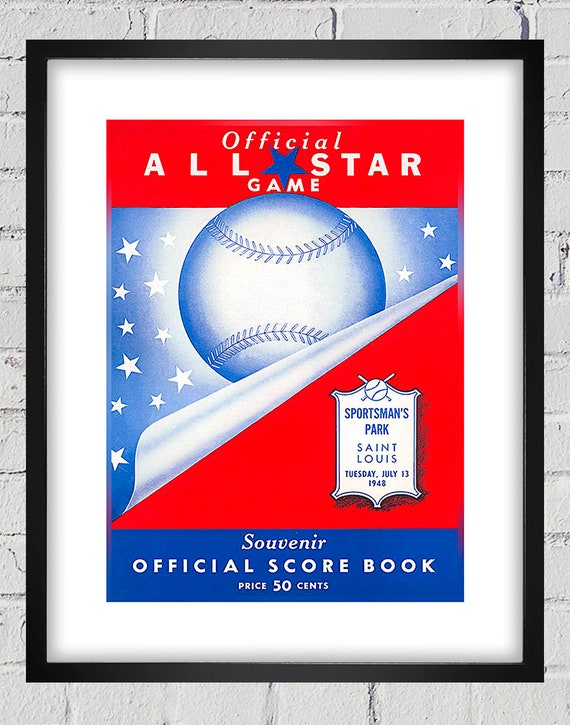 1948 Vintage All-Star Game Program Cover - Sportsman Park, St Louis - Digital Reproduction