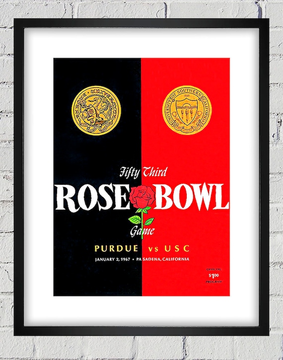 1967 Vintage USC Trojans -Purdue Boilermakers Rose Bowl Program Cover - Digital Reproduction