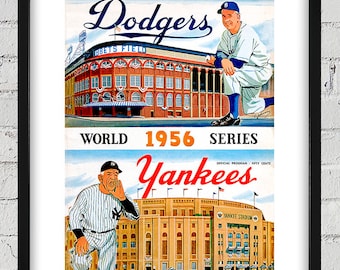 1956 Vintage New York Yankees - Brooklyn Dodgers -  World Series Program Cover - Digital Reproduction