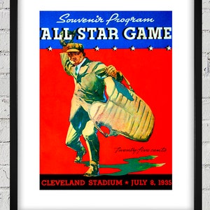 1935 Vintage Cleveland Baseball - All-Star Game Program Cover - Digital Reproduction